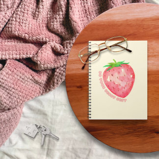 Cute and Motivational Strawberry Notebook Notitieboek
