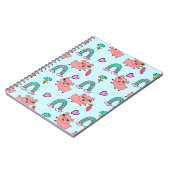 Cute and Quirky Pigs and Rainbows Pattern Notitieboek (Linkerzijde)