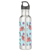 Cute and Quirky Pigs and Rainbows Pattern Waterfles (Achterkant)