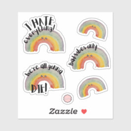 Cute and Sarcastic Rainbow-tekst Sticker