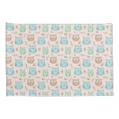 Cute and Schattig Tiny Owls Birds Pattern | Kussensloop (Achterkant-Rechts)