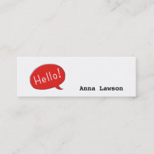 Cute and simple Hello! business card