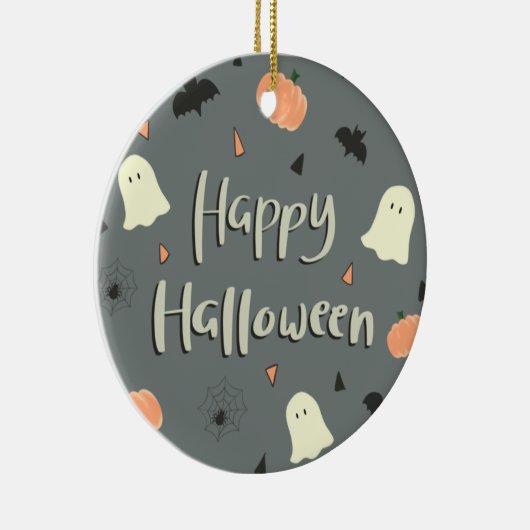 Cute and Spooky Happy Halloween Keramisch Ornament (Rechts)
