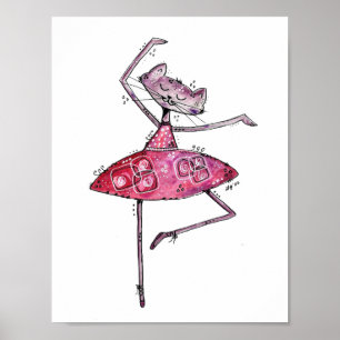 Cute and Whimsical Dansk Cat Poster