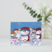 Cute and Whimsical Snowmen Briefkaart (Staand voorkant)