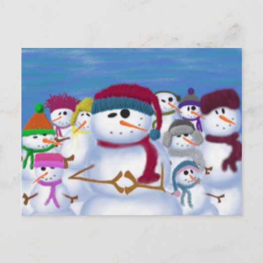 Cute and Whimsical Snowmen Briefkaart (Voorkant)