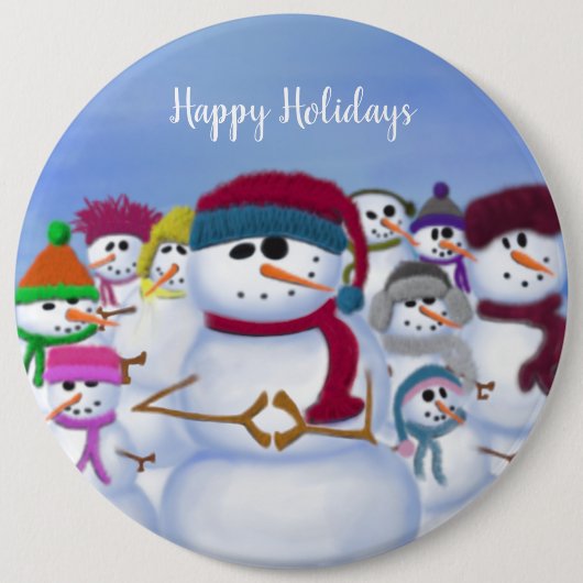 Cute and Whimsical Snowmen Button (Voorkant)