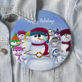 Cute and Whimsical Snowmen Button (In situ)