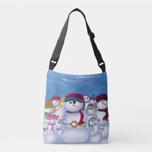 Cute and Whimsical Snowmen Crossbody Tas (Voorkant)