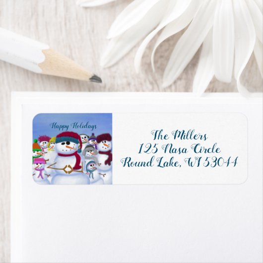 Cute and Whimsical Snowmen Etiket (Insitu)