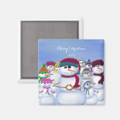 Cute and Whimsical Snowmen Magneet (Voorkant / Achterkant)