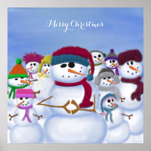 Cute and Whimsical Snowmen Poster (Voorkant)