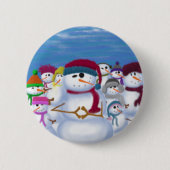 Cute and Whimsical Snowmen Ronde Button 5,7 Cm (Voorkant)