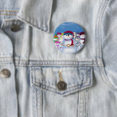 Cute and Whimsical Snowmen Ronde Button 5,7 Cm (In situ)