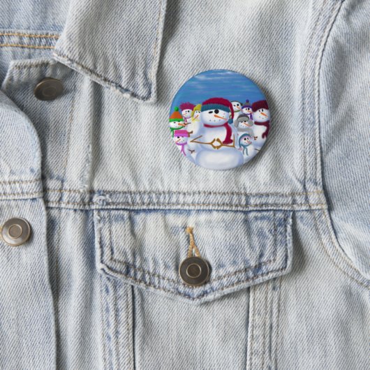 Cute and Whimsical Snowmen Ronde Button 5,7 Cm (In situ)