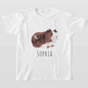 Cute and Whimsical Spotty Guinee Pig Cartoon T-shirt