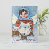 Cute Angel met Dood Kerstfeestdag Kaart (Staand voorkant)