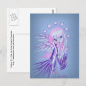 Cute Angel met roze haar Briefkaart (Voorkant / Achterkant)