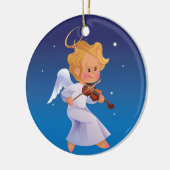 Cute angel speelt violine keramisch ornament (Links)