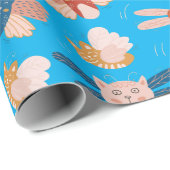 Cute-angelkattenpatroon Cadeaupapier (Rol Hoek)