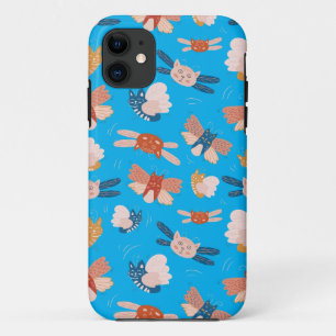 Cute-angelkattenpatroon iPhone 11 Hoesje