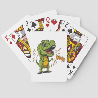 Cute Angry Baby T-Rex RAWR Cartoon Playing Cards Pokerkaarten
