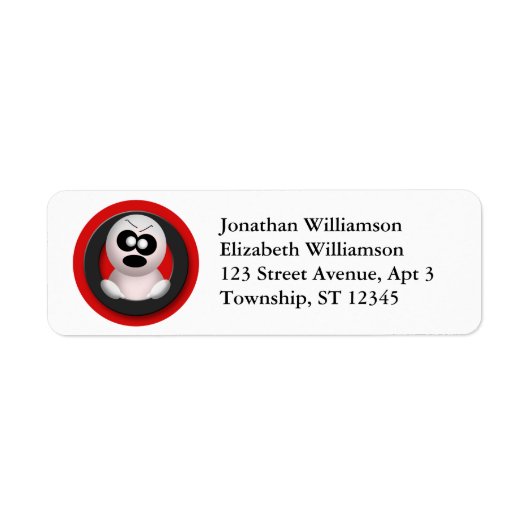 Cute Angry Ghost Halloween Return Address Labels (Voorkant)