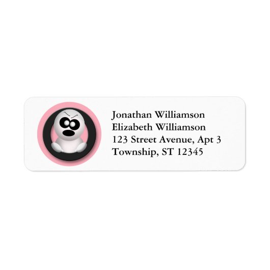Cute Angry Ghost Halloween Return Address Labels (Voorkant)
