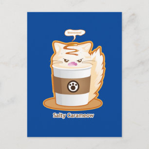 Cute Angry Salted Caramel Coffee Kat Briefkaart