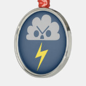 Cute Angry Storm Cloud met bliksemschicht Metalen Ornament (Links)