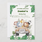 Cute Animal 1er anniversaire invitation (Devant)