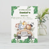 Cute Animal 1er anniversaire invitation (Debout devant)