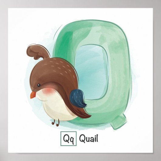 Cute Animal Alphabet Poster (Voorkant)