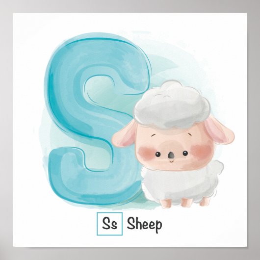 Cute Animal Alphabet Poster (Voorkant)