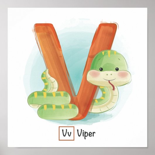 Cute Animal Alphabet Poster (Voorkant)