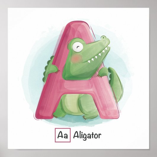 Cute Animal Alphabet Poster (Voorkant)