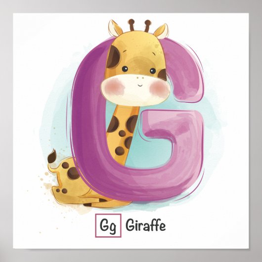 Cute Animal Alphabet Poster (Devant)