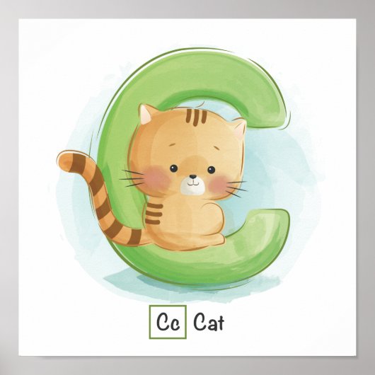 Cute Animal Alphabet Poster (Voorkant)