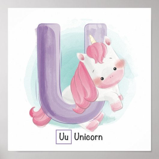 Cute Animal Alphabet Poster (Voorkant)