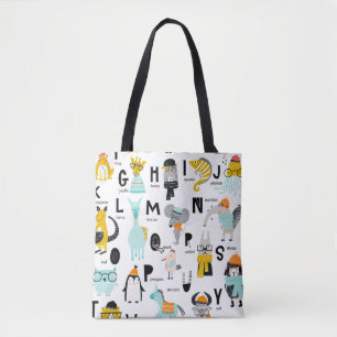 Cute Animal Alphabet Sommige hebben Petten Draagtas