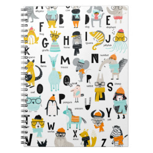 Cute Animal Alphabet   Sommige hebben Petten Notitieboek