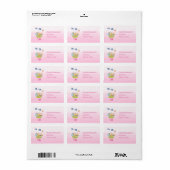 Cute Animal Ark Baby shower Roze Etiket (Full Sheet)