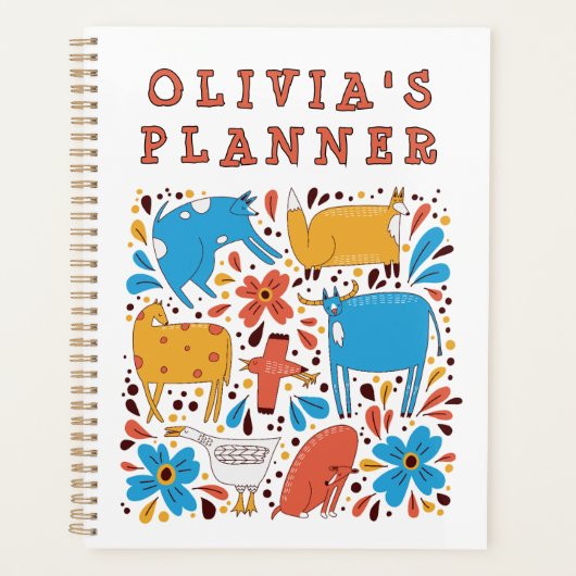 Cute Animal Art Children's Custom Name (Devant)