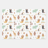 Cute Animal Birthday Party Pattern Inpakpapier Vel (Voorkant 3)