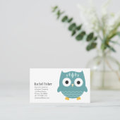 Cute Animal Blue Owl Visitekaartjes (Staand voorkant)