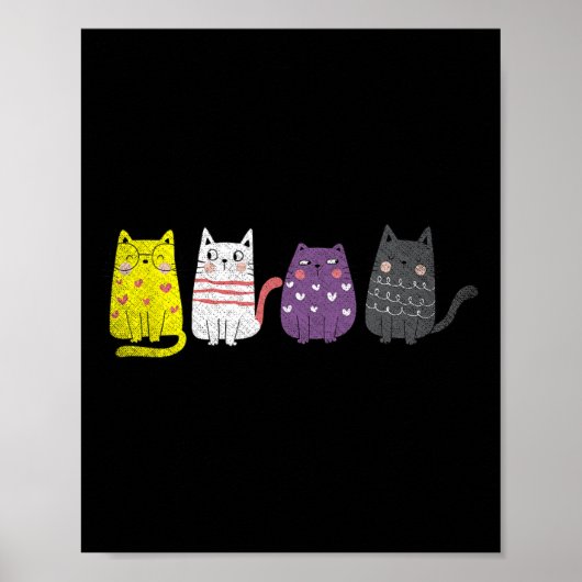 Cute Animal Cat Gift Non Binary Pride Agender Non Poster (Voorkant)