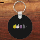 Cute Animal Cat Gift Non Binary Pride Agender Non Sleutelhanger (Voorkant)