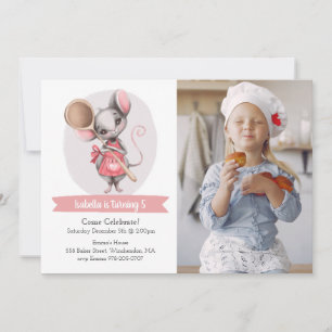 Cute Animal Chef Birthday Party Invitation Kaart