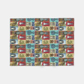 Cute Animal Collage Folk Art Design Fleece Deken (Voorkant (Horizontaal))