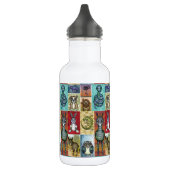 Cute Animal Collage Folk Art Design Waterfles (Links)